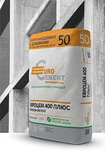 Цемент ЕВРОЦЕМЕНТ  М-400 ПЛЮС Д-20 50 кг – 2