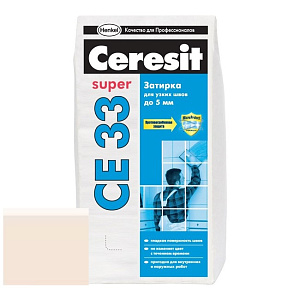 Затирка для узких швов Ceresit CE33 Super №40 жасмин 2 кг – 1