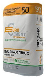 Цемент ЕВРОЦЕМЕНТ  М-400 ПЛЮС Д-20 50 кг – 1