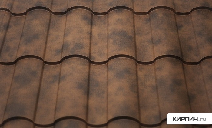 Изображение металлочерепица grand line kvinta brown safari 0,5 мм