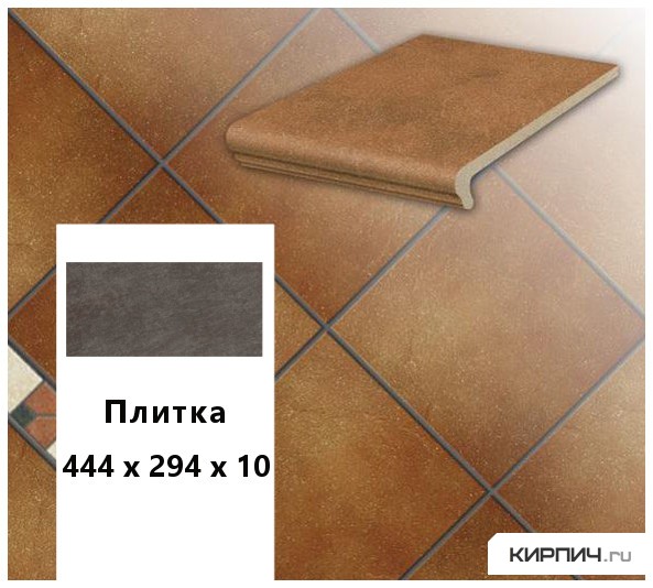 Изображение клинкерная напольная плитка  stroeher keraplatte roccia 841 rosso,  444x294x10