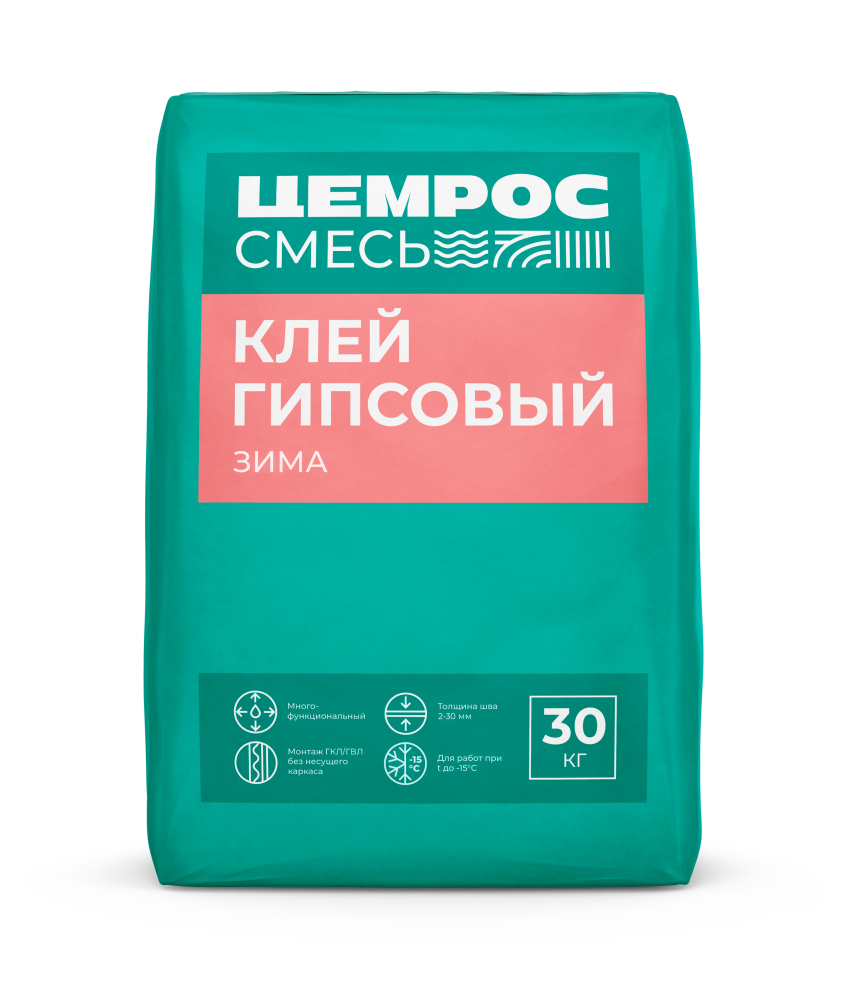 Клей гипсовый ЦЕМРОС ЗИМА 30 кг – 1