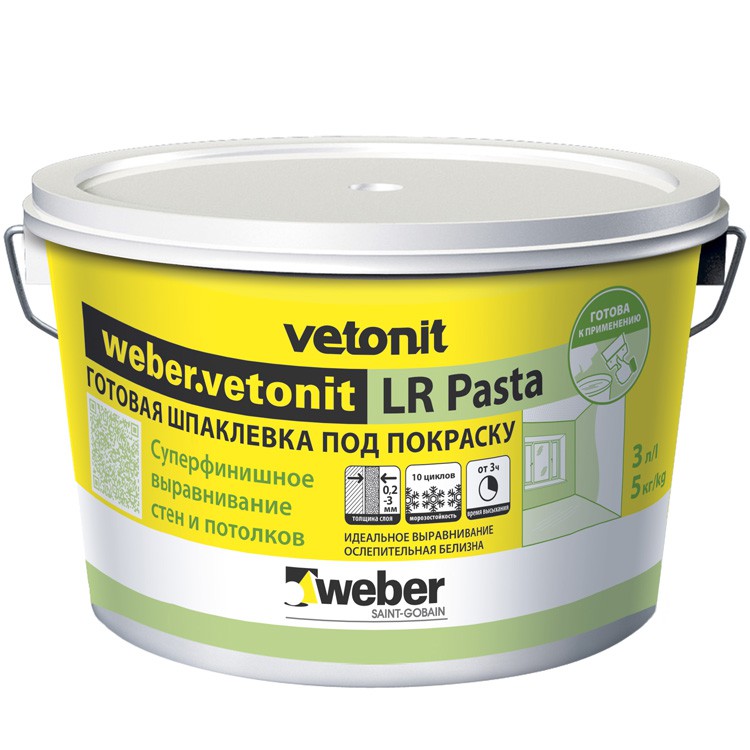 Изображение шпатлёвка полимерная weber vetonit lr pasta 5 кг