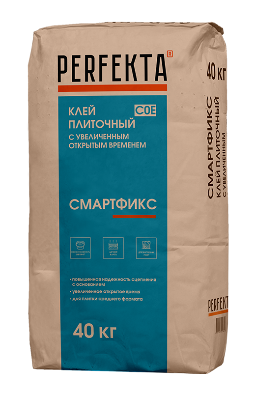 Изображение клей для керамической плитки и керамогранита смартфикс perfekta 40 кг 