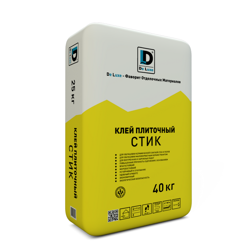 Изображение клей плиточный стик de luxe 40 кг