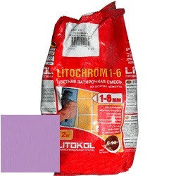 Изображение затирка цементная litokol litochrom 1-6 c.670 цикламен 2 кг