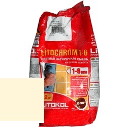 Изображение затирка цементная litokol litochrom 1-6 c.480 ваниль 2 кг