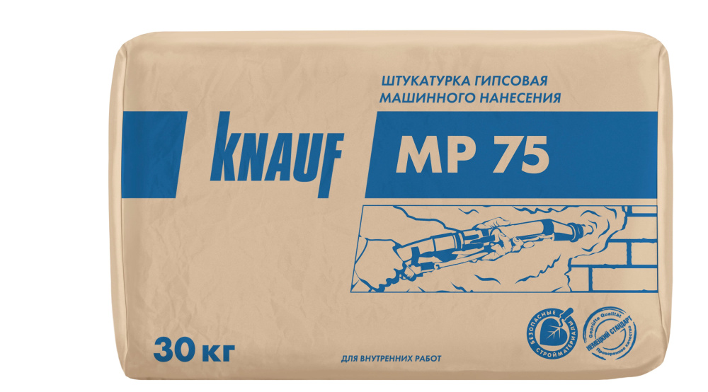 Изображение штукатурка гипсовая кнауф мп 75 белая 30 кг
