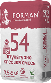 Изображение штукатурно-клеевая смесь для пенополистерола forman 54, 25 кг