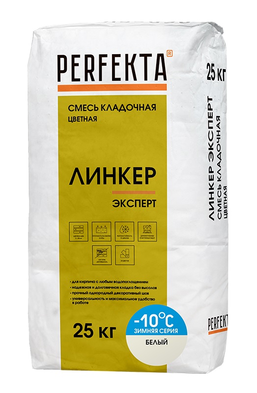 Изображение линкер эксперт цветной кладочный раствор perfekta зима белый 25 кг 