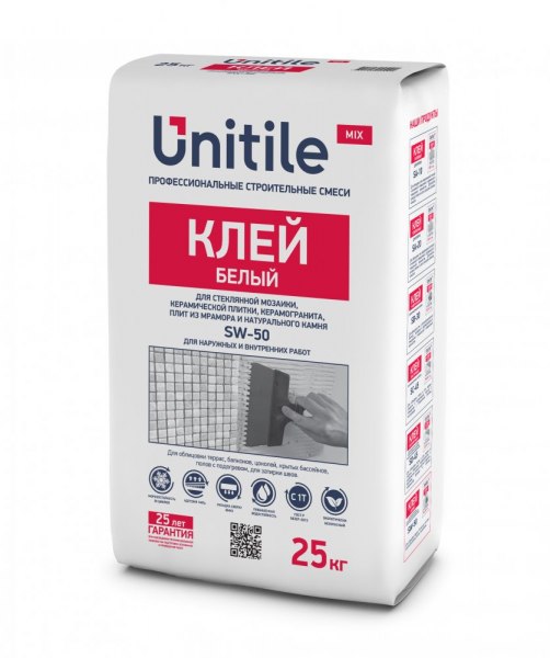 Изображение клеевая смесь для мозаики sw-50 белый unitile, 5 кг