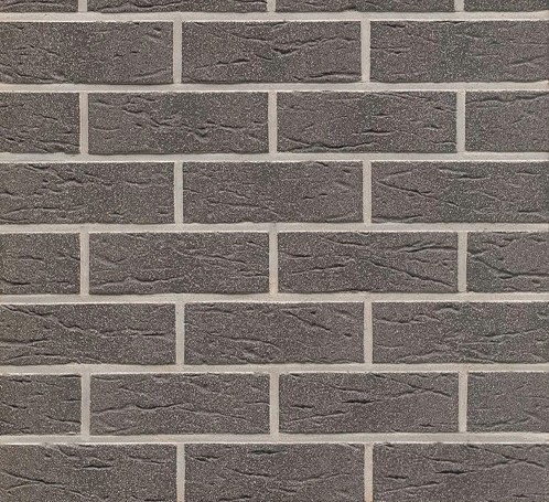 Изображение плитка фасадная клинкерная feldhaus klinker r735nf9 anthracit mana рельефная, 240x71x9