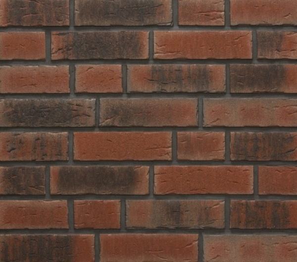 Плитка фасадная клинкерная Feldhaus Klinker R685WF17 Sintra carmesi nelino рельефная, 210x52x17  – 1