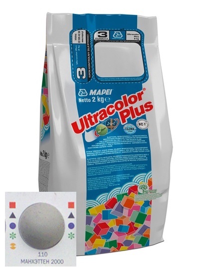 Изображение затирка цементная mapei ultracolor plus №110 манхэттен 2 кг