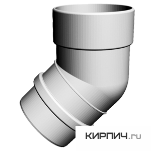 Изображение колено 45° lux, пвх, цвет пломбир