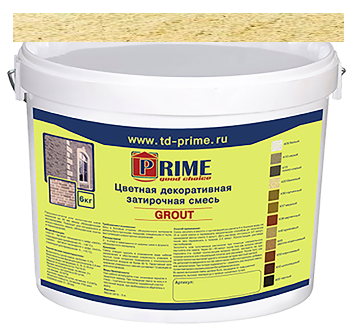 Изображение 6206 grout цветная затирка зима prime, бежевый, 6 кг 