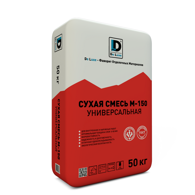 Изображение универсальная смесь de luxe м-150 50 кг (по 40шт) 