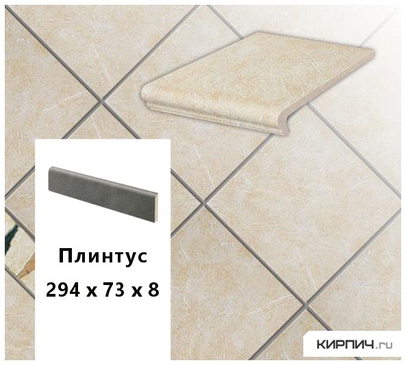 Изображение клинкерный плинтус  stroeher keraplatte roccia 833 corda, 294х73х8 