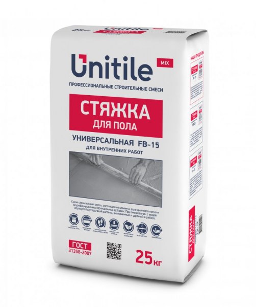 Изображение стяжка для пола универсальная fb-15 unitile, 25 кг