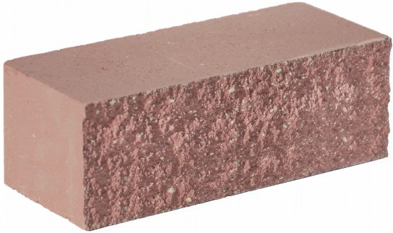 Кирпич гиперпрессованный полуторный М-250 красный рустированный ложок  – 1
