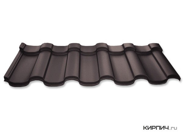Изображение металлочерепица ruukki finnera  rr 887 chocolate brown purex 0,5 мм