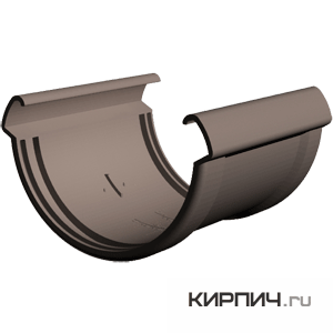 Соединитель желобов LUX, ПВХ, цвет шоколад – 1