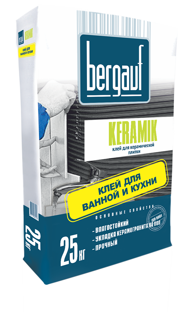Изображение плиточный клей цементный bergauf keramik 25 кг
