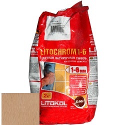 Изображение затирка цементная litokol litochrom 1-6 c.140 светло-коричневая 2 кг