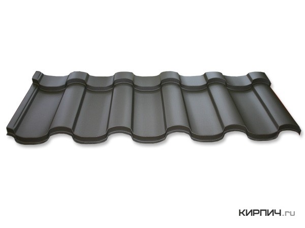 Изображение металлочерепица ruukki adamante rr 32 dark brown pural matt 0,5 мм