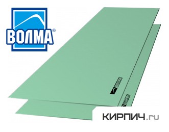 Изображение гипсокартон влагостойкий гклв 1200х2500х12,5 волма