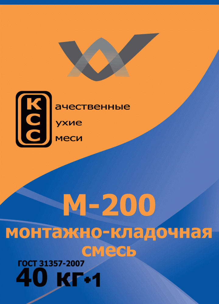 Изображение монтажно-кладочная смесь ксс м-200 ( пмд -15 с) 40 кг