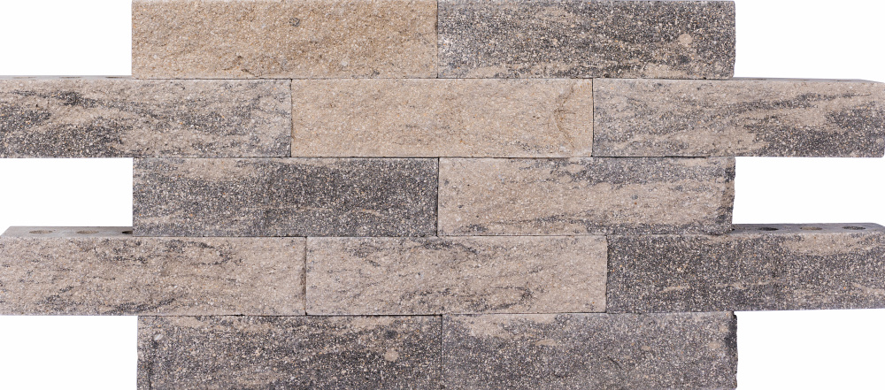 Кирпич гиперпрессованный одинарный Серый Обсидиан рустированный ложок СПК – 1