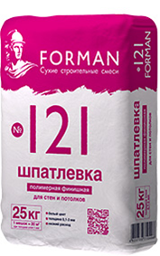 Изображение шпатлевка полимерная финишная forman 121 белая, 25 кг