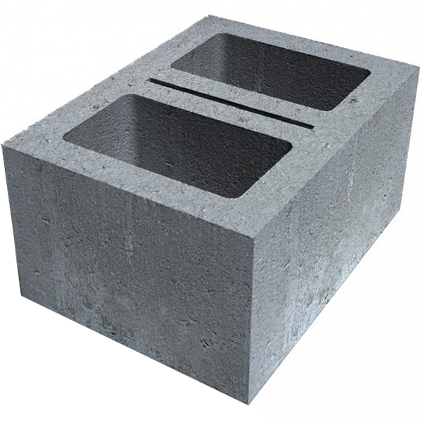 Блок керамзитобетонный стеновой Д 900 2-х пустотный 390х188х290 – 1