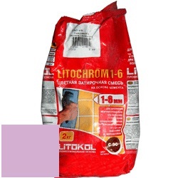 Изображение затирка цементная litokol litochrom 1-6 c.650 аметист 2 кг