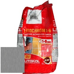 Изображение затирка цементная litokol litochrom 1-6 c.10 серая 2 кг