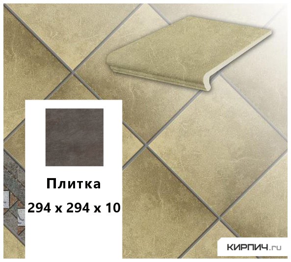 Изображение клинкерная напольная плитка  stroeher keraplatte roccia 835 sandos, 294х294х10