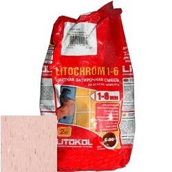 Изображение затирка цементная litokol litochrom 1-6 c.180 розовый фламинго 2 кг