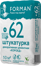 Изображение штукатурка цементная декоративная forman № 62 короед белый 25 кг