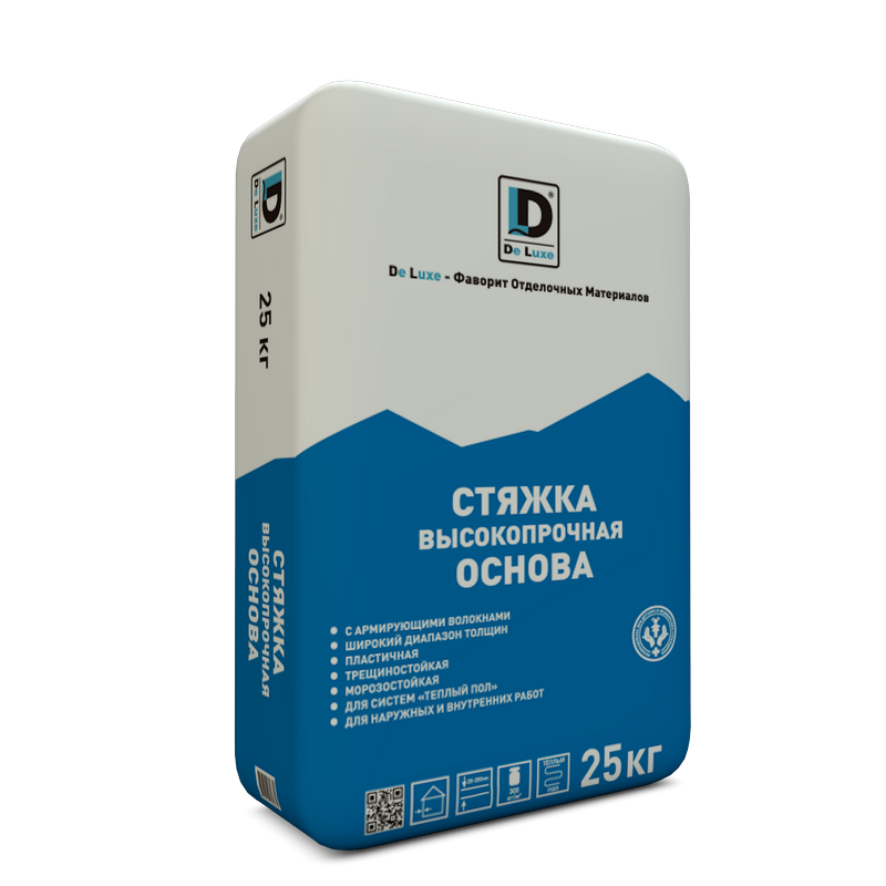 Изображение стяжка пола высокопрочная "основа" de luxe 25 кг
