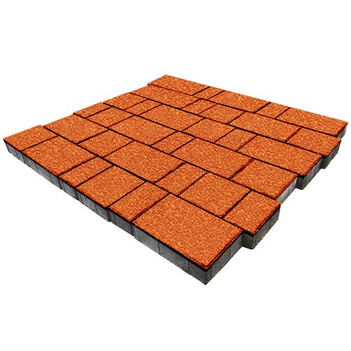 Изображение тротуарная плитка steinrus новый город оранжевый, native, 40 мм