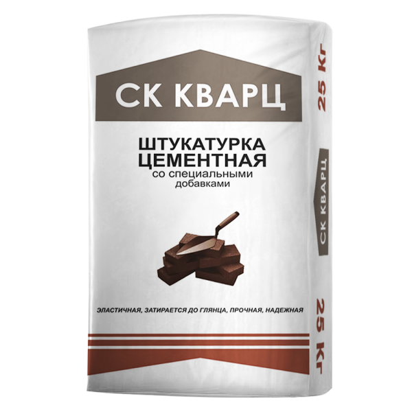 Штукатурка цементная РН 25 кг. Кварц – 1