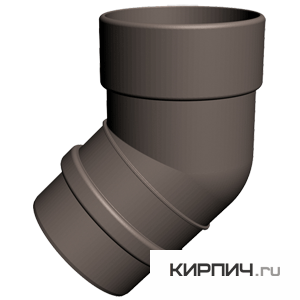 Изображение колено 45° lux, пвх, цвет шоколад