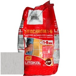 Изображение затирка цементная litokol litochrom 1-6 c.30 жемчужно-серая 2 кг