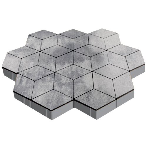 Изображение тротуарная плитка steinrus ромб colormix монохром, гладкая, 60 мм