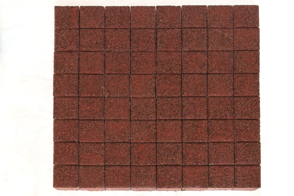 Тротуарная плитка Лувр 100х100х60 гранит красный – 1