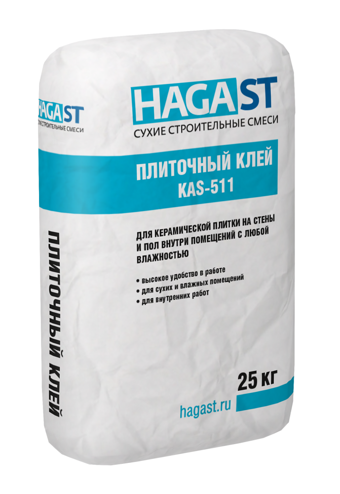 Плиточный клей для керамической плитки HAGAST KAS-511 (25кг) Зимний продукт – 1