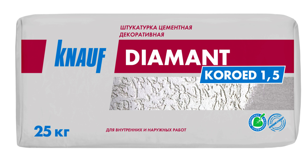 Изображение штукатурка декоративная кнауф диамант короед 1,5 мм 25 кг