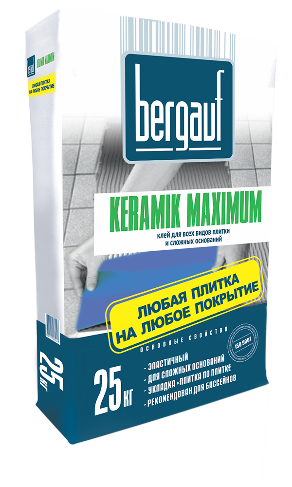 Изображение плиточный клей цементный bergauf keramik maximum 25 кг