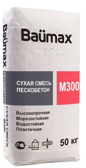 Изображение пескобетон  baumax м-300 50 кг (пмд -10 с)